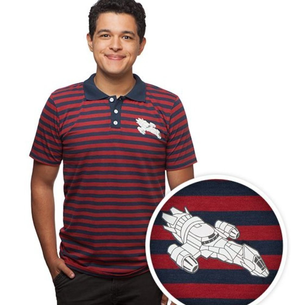 Firefly Serenity Officially Licensed Striped Polo Shirt Costume Cosplay Youth XL